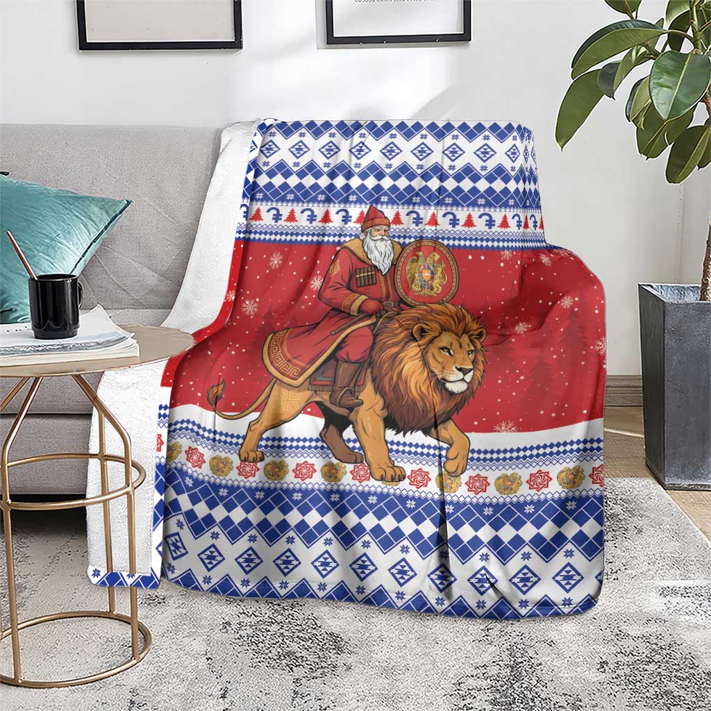 Armenia Christmas Blanket Santa Riding Lion - Wonder Print Shop