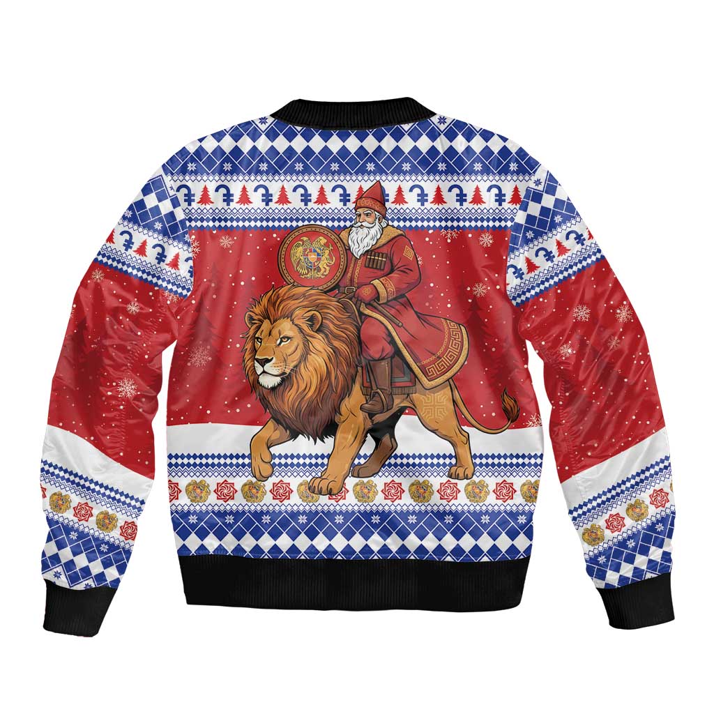 Armenia Christmas Bomber Jacket Santa Riding Lion - Wonder Print Shop