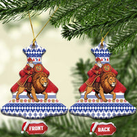 Armenia Christmas Ceramic Ornament Santa Riding Lion - Wonder Print Shop