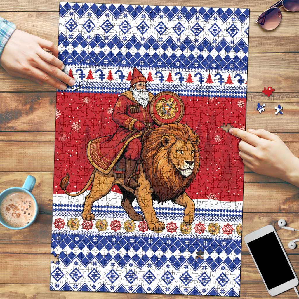 Armenia Christmas Puzzle Santa Riding Lion - Wonder Print Shop
