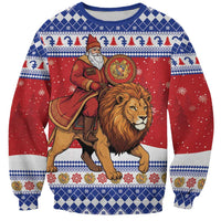 Armenia Christmas Sweatshirt Santa Riding Lion - Wonder Print Shop
