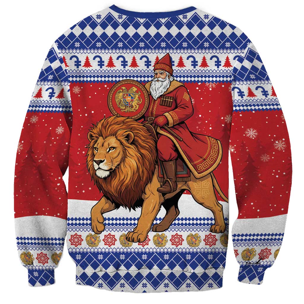 Armenia Christmas Sweatshirt Santa Riding Lion - Wonder Print Shop