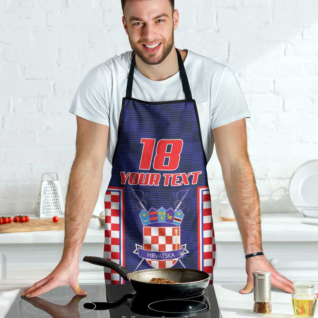 Custom Croatia Football Apron Hrvatska Chessboard Heritage - Wonder Print Shop