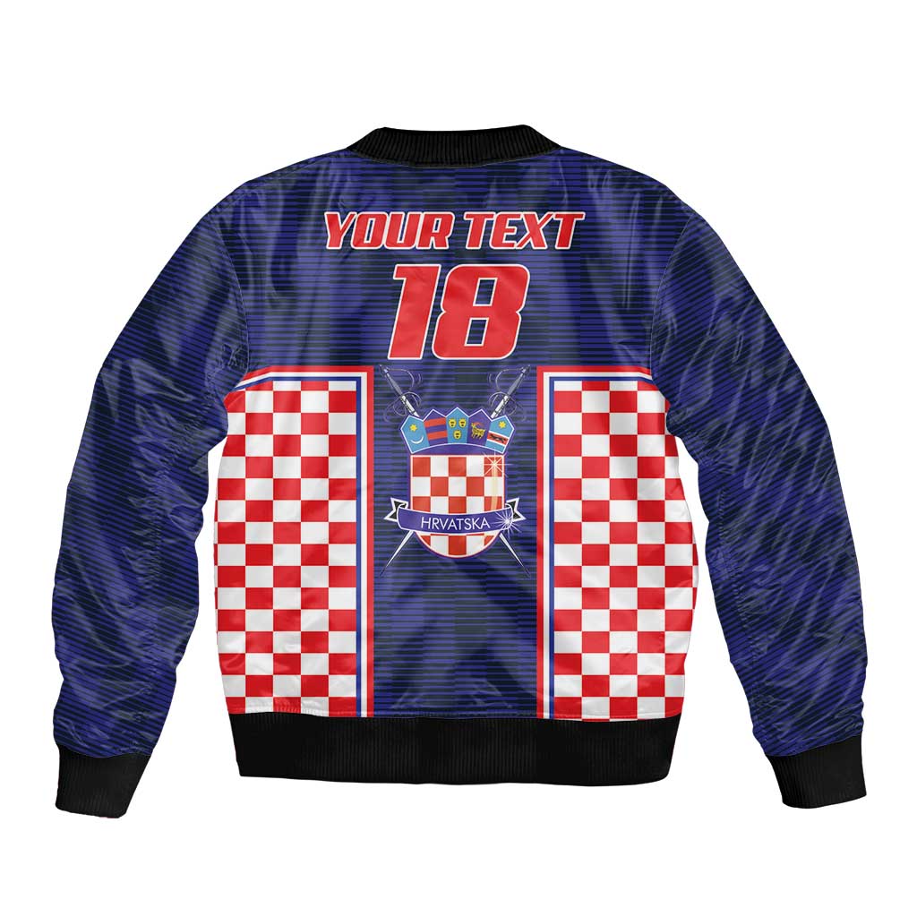 Custom Croatia Football Bomber Jacket Hrvatska Chessboard Heritage - Wonder Print Shop