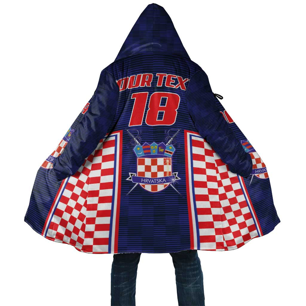 Custom Croatia Football Cloak Hrvatska Chessboard Heritage - Wonder Print Shop
