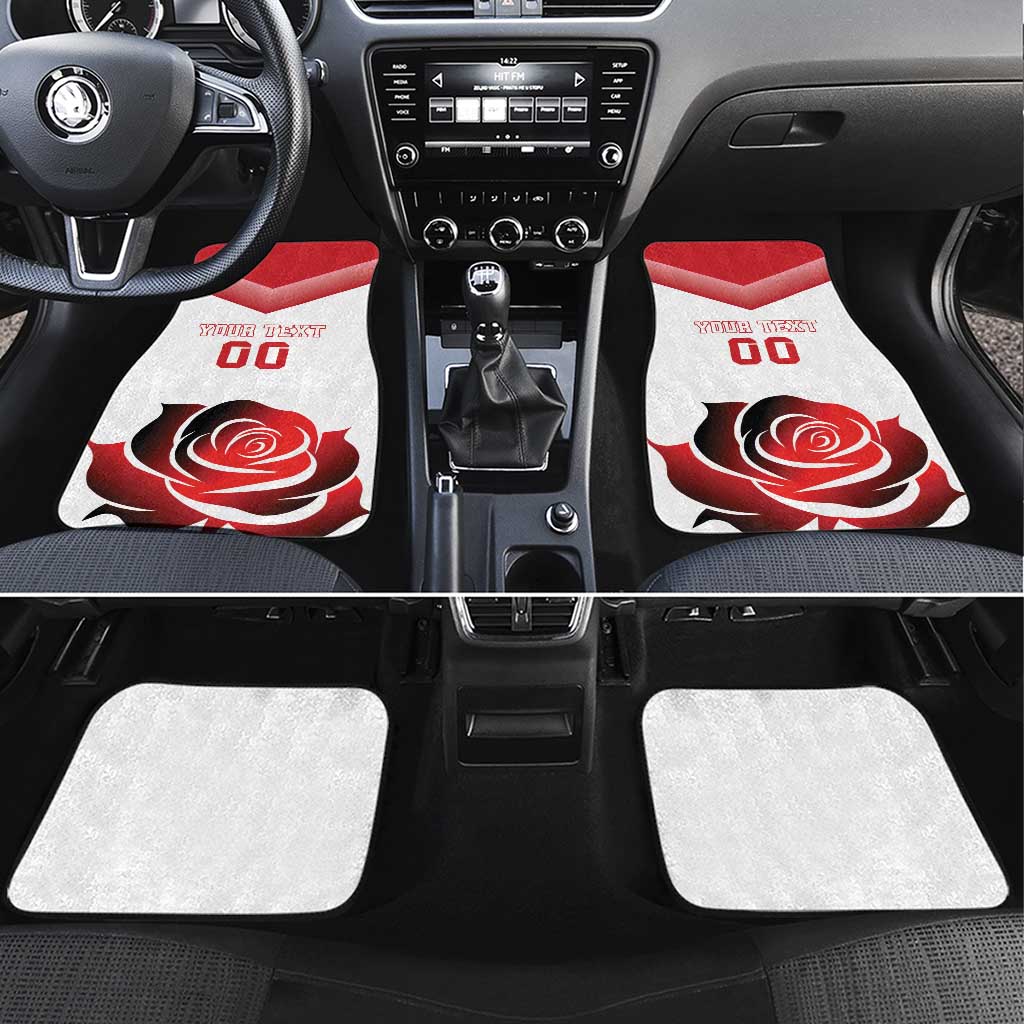 Custom England Rugby Car Mats Red Rose Sporty Style - Wonder Print Shop