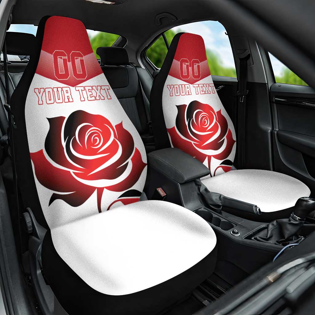 Custom England Rugby Car Seat Cover Red Rose Sporty Style - Wonder Print Shop