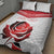 Custom England Rugby Quilt Bed Set Red Rose Sporty Style