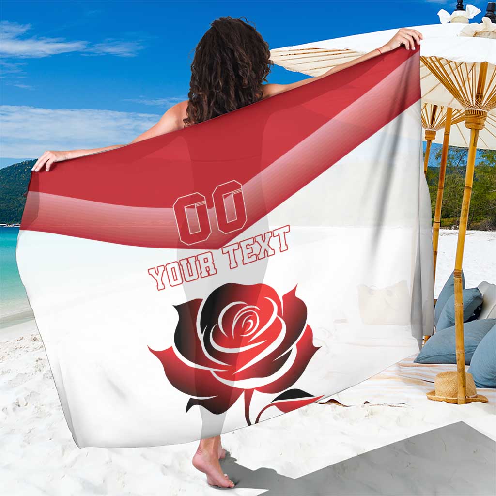 Custom England Rugby Sarong Red Rose Sporty Style