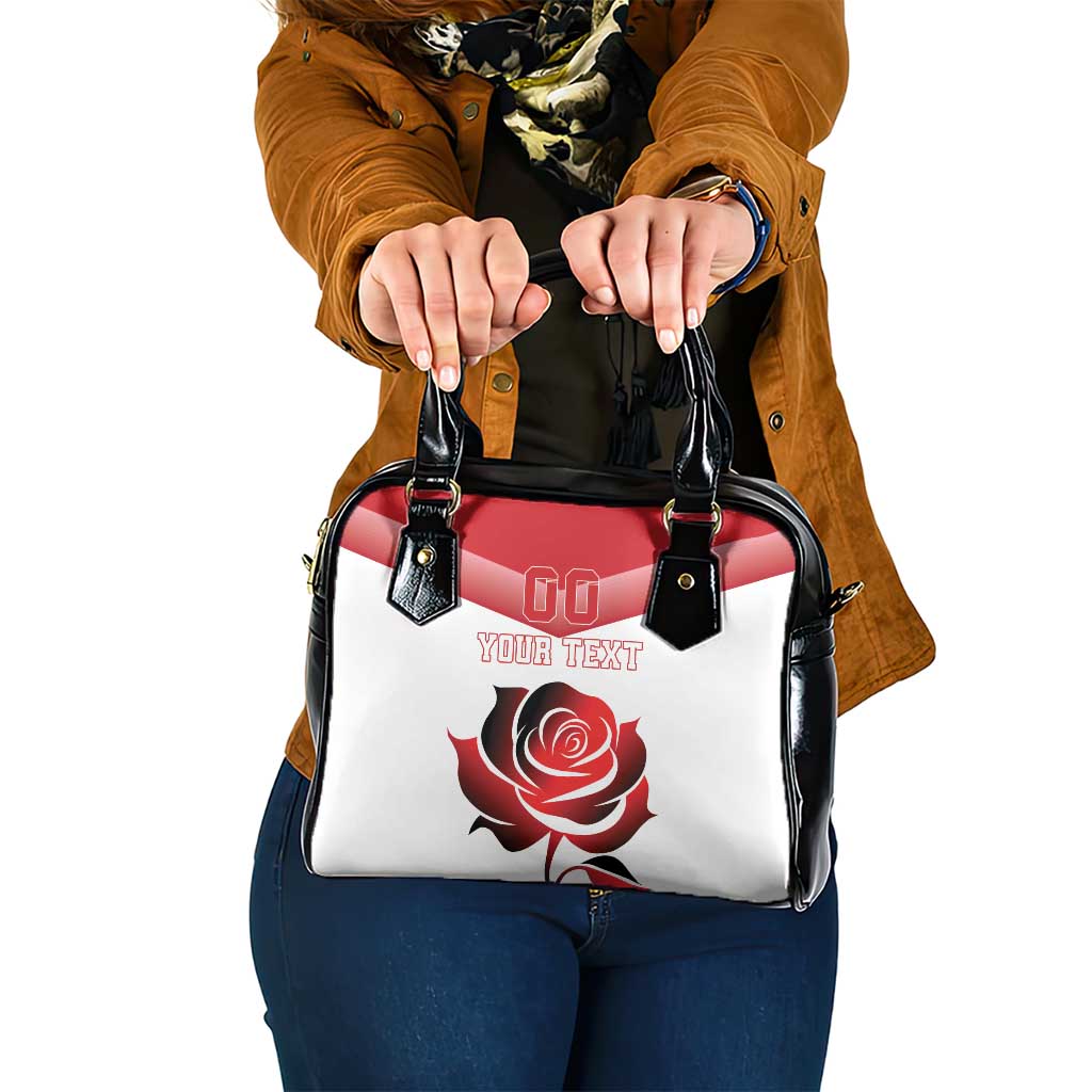 Custom England Rugby Shoulder Handbag Red Rose Sporty Style