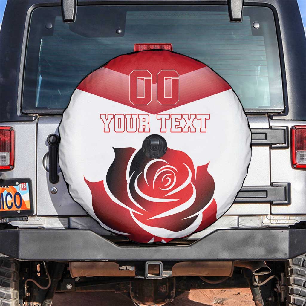 Custom England Rugby Spare Tire Cover Red Rose Sporty Style