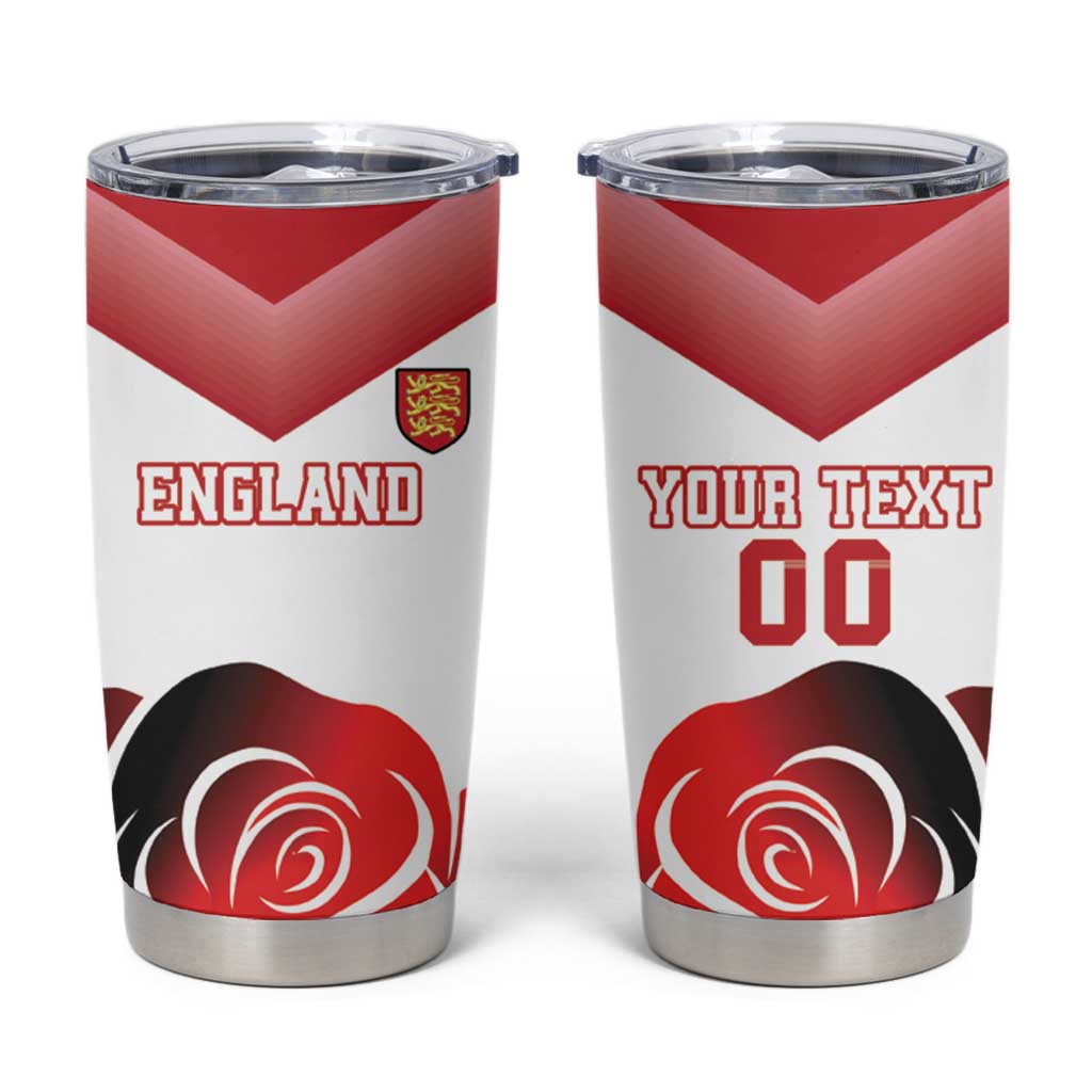 Custom England Rugby Tumbler Cup Red Rose Sporty Style