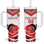 Custom England Rugby Tumbler With Handle Red Rose Sporty Style