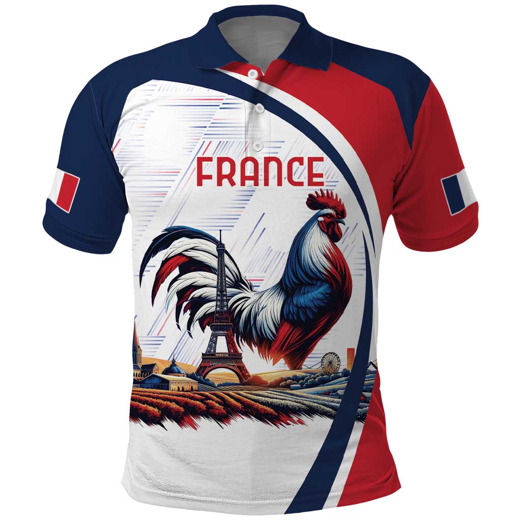 Personalized France Polo Shirt French Rooster With Eiffel Tower - Wonder Print Shop