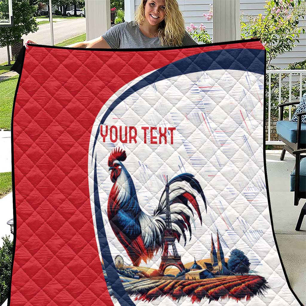 Personalized France Quilt French Rooster With Eiffel Tower - Wonder Print Shop