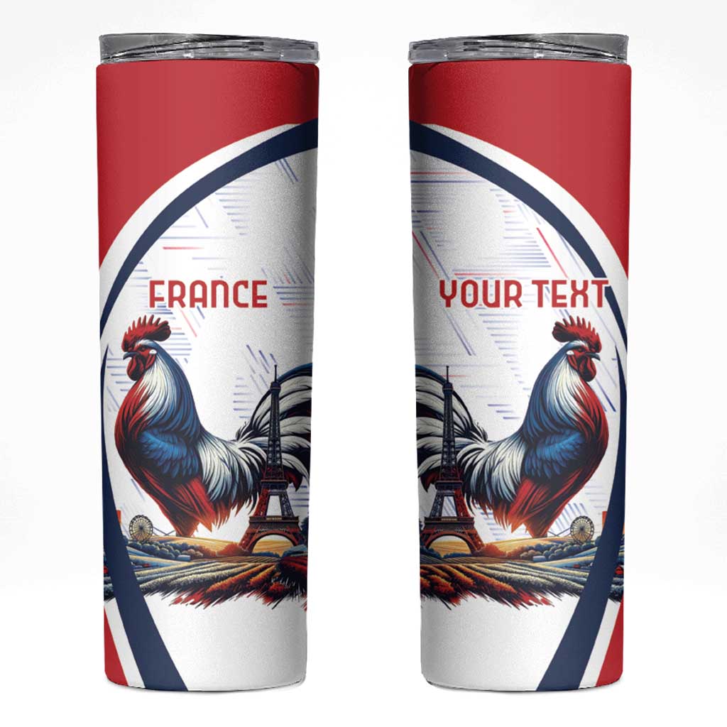 Personalized French Skinny Tumbler Rooster With Eiffel Tower - Wonder Print Shop