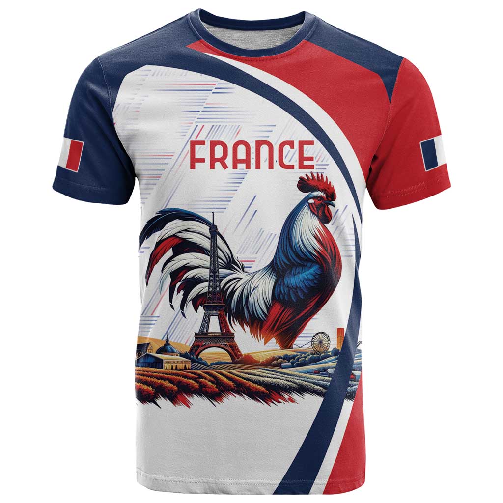 Personalized France T Shirt French Rooster With Eiffel Tower - Wonder Print Shop