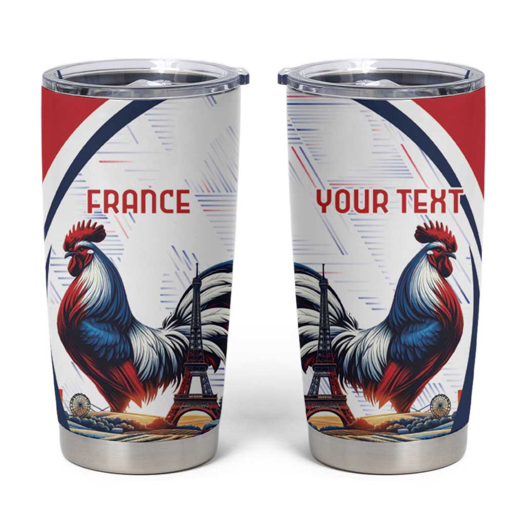 Personalized French Tumbler Cup Rooster With Eiffel Tower - Wonder Print Shop