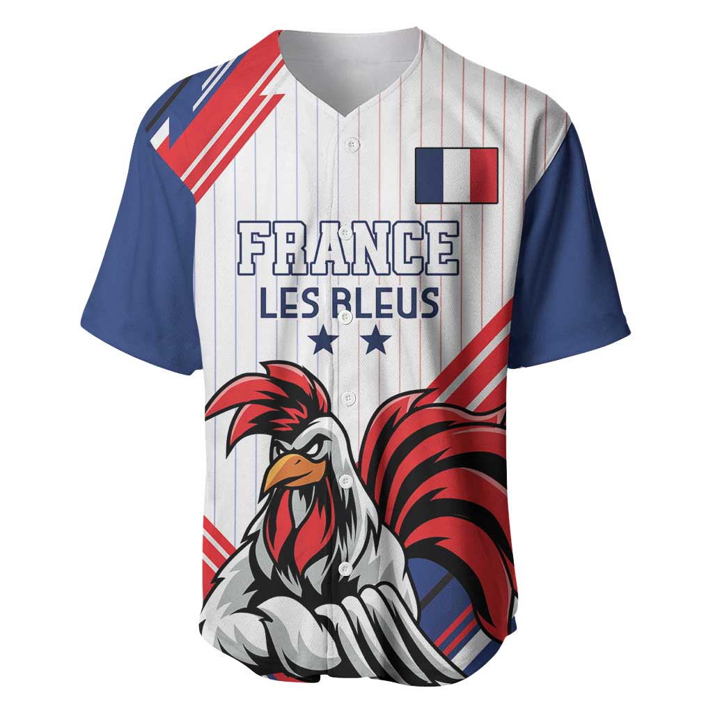 Custom French Football Baseball Jersey France Rooster Mascot Come On Champions - Wonder Print Shop