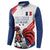 Custom French Football Button Sweatshirt France Rooster Mascot Come On Champions - Wonder Print Shop