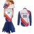 Custom French Football Couples Matching Mermaid Dress and Long Sleeve Button Shirt France Rooster Mascot Come On Champions