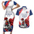 Custom French Football Couples Matching Short Sleeve Bodycon Dress and Hawaiian Shirt France Rooster Mascot Come On Champions - Wonder Print Shop