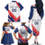 Custom French Football Family Matching Off The Shoulder Long Sleeve Dress and Hawaiian Shirt France Rooster Mascot Come On Champions - Wonder Print Shop