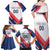 Custom French Football Family Matching Off Shoulder Maxi Dress and Hawaiian Shirt France Rooster Mascot Come On Champions - Wonder Print Shop