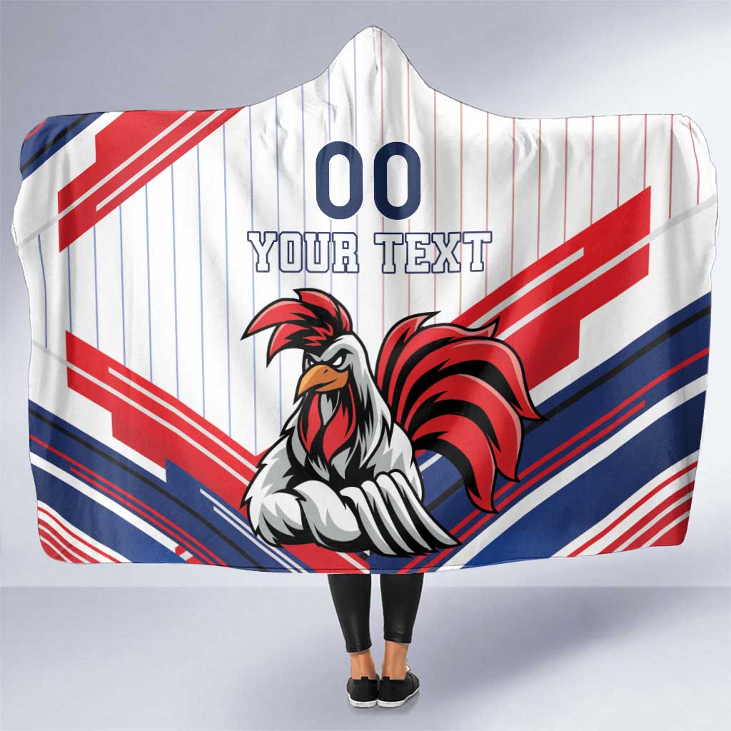 Custom French Football Hooded Blanket France Rooster Mascot Come On Champions