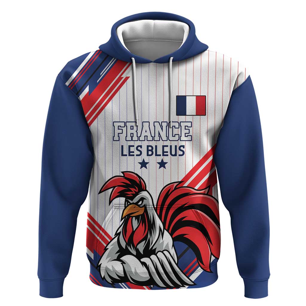 Custom French Football Hoodie France Rooster Mascot Come On Champions - Wonder Print Shop