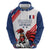 Custom French Football Hoodie France Rooster Mascot Come On Champions - Wonder Print Shop