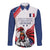 Custom French Football Long Sleeve Button Shirt France Rooster Mascot Come On Champions - Wonder Print Shop