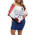 Custom French Football Off Shoulder Short Dress France Rooster Mascot Come On Champions - Wonder Print Shop