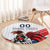 Custom French Football Round Carpet France Rooster Mascot Come On Champions