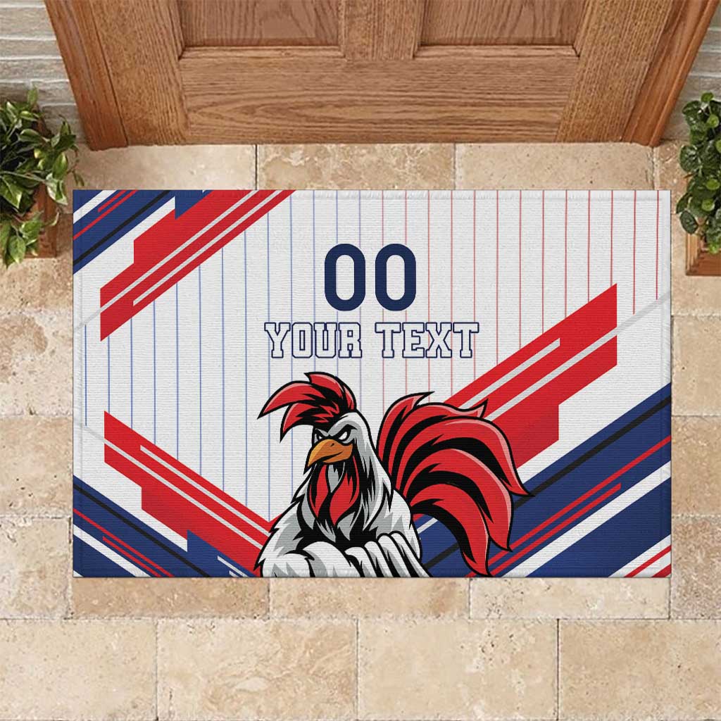 Custom French Football Rubber Doormat France Rooster Mascot Come On Champions - Wonder Print Shop