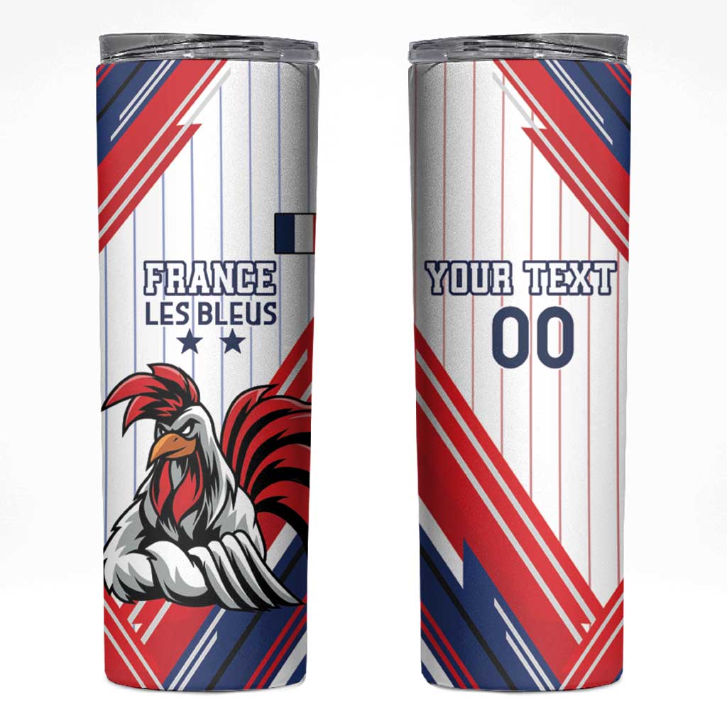 Custom French Football Skinny Tumbler Rooster Mascot Come On Champions - Wonder Print Shop