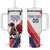 Custom French Football Tumbler With Handle Rooster Mascot Come On Champions - Wonder Print Shop