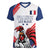 Custom French Football Women V-Neck T-Shirt France Rooster Mascot Come On Champions - Wonder Print Shop