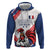 Custom French Football Zip Hoodie France Rooster Mascot Come On Champions - Wonder Print Shop