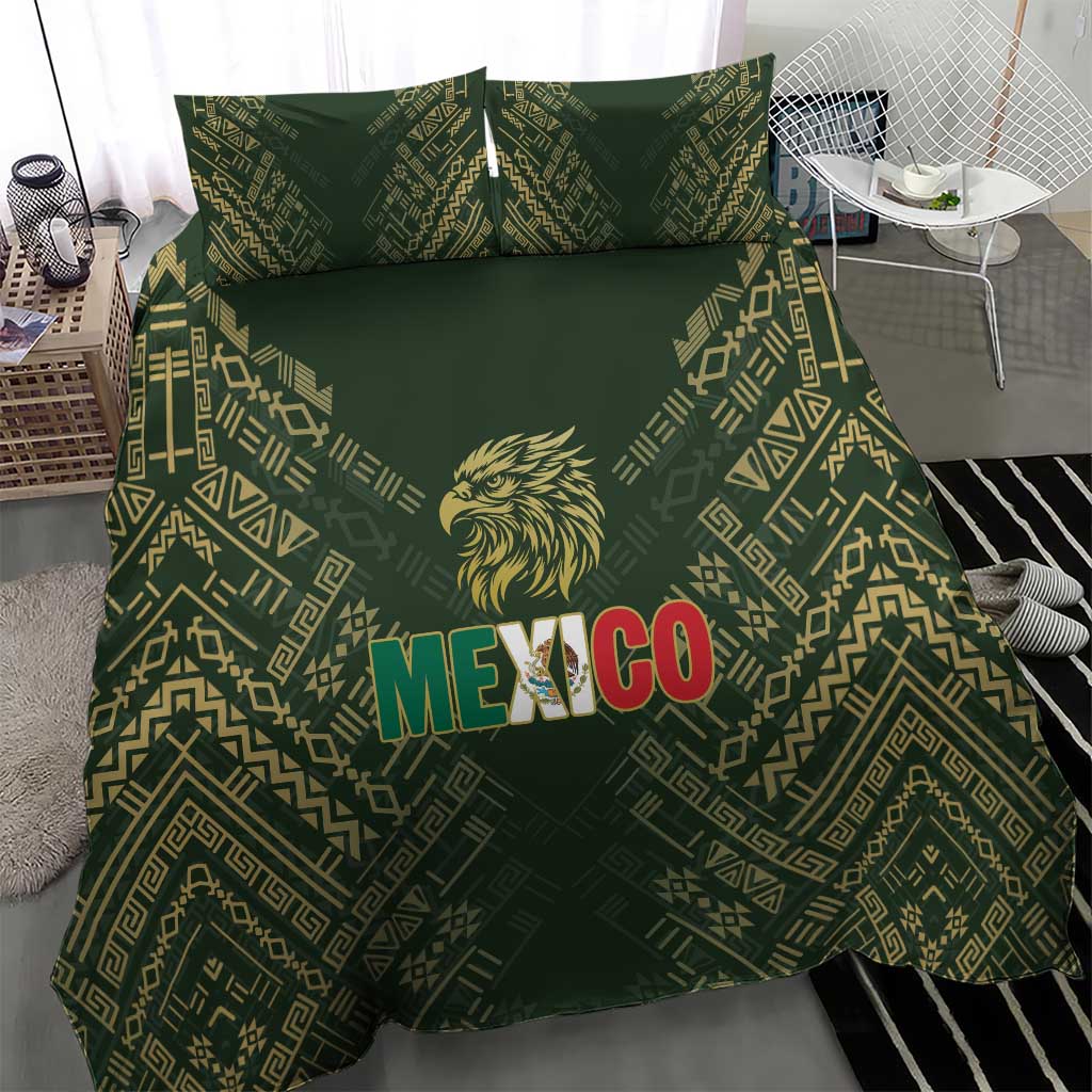 Mexico Football Bedding Set Aztec Pattern Eagle - Wonder Print Shop
