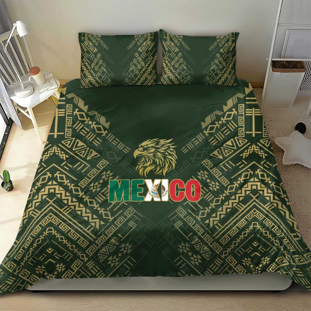 Mexico Football Bedding Set Aztec Pattern Eagle - Wonder Print Shop
