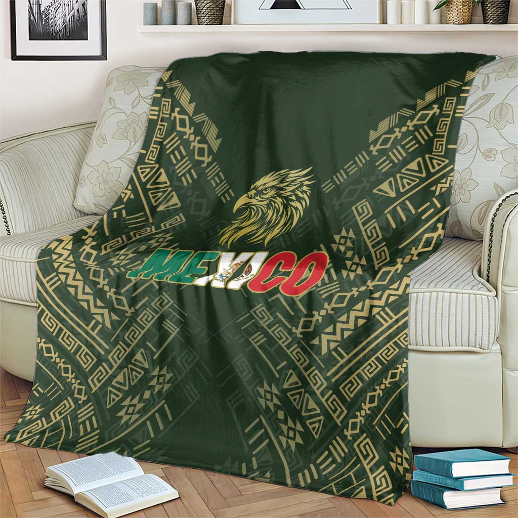 Mexico Football Blanket Aztec Pattern Eagle - Wonder Print Shop