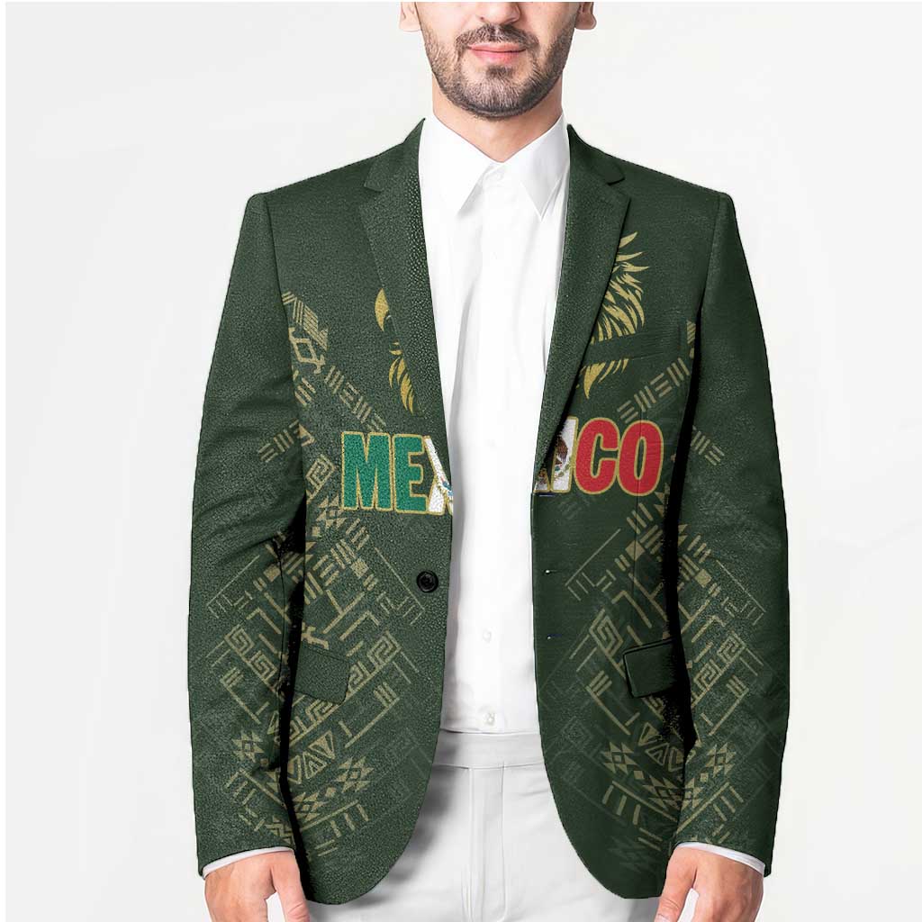 Custom Mexico Football Blazer Aztec Pattern Eagle - Wonder Print Shop