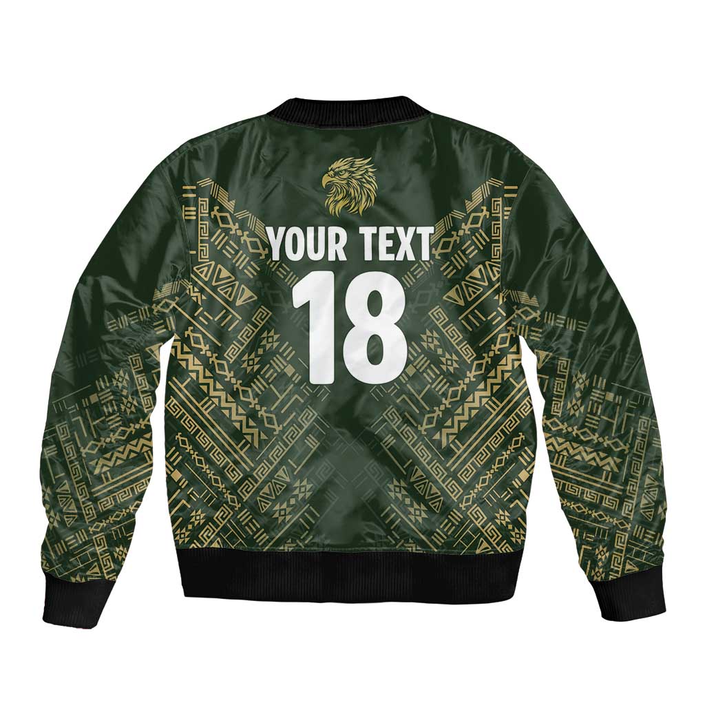 Custom Mexico Football Bomber Jacket Aztec Pattern Eagle - Wonder Print Shop