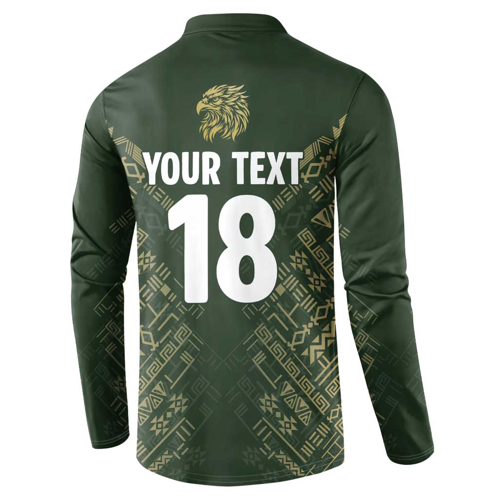 Custom Mexico Football Button Sweatshirt Aztec Pattern Eagle - Wonder Print Shop