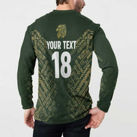 Custom Mexico Football Button Sweatshirt Aztec Pattern Eagle - Wonder Print Shop