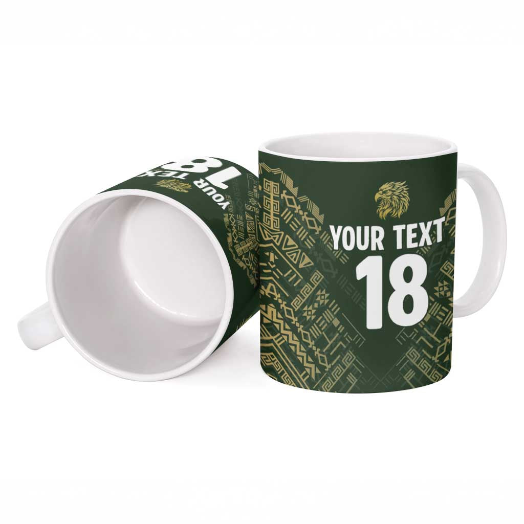 Custom Mexico Football Ceramic Mug Aztec Pattern Eagle - Wonder Print Shop