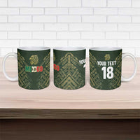Custom Mexico Football Ceramic Mug Aztec Pattern Eagle - Wonder Print Shop