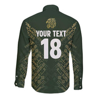 Custom Mexico Football Long Sleeve Button Shirt Aztec Pattern Eagle - Wonder Print Shop