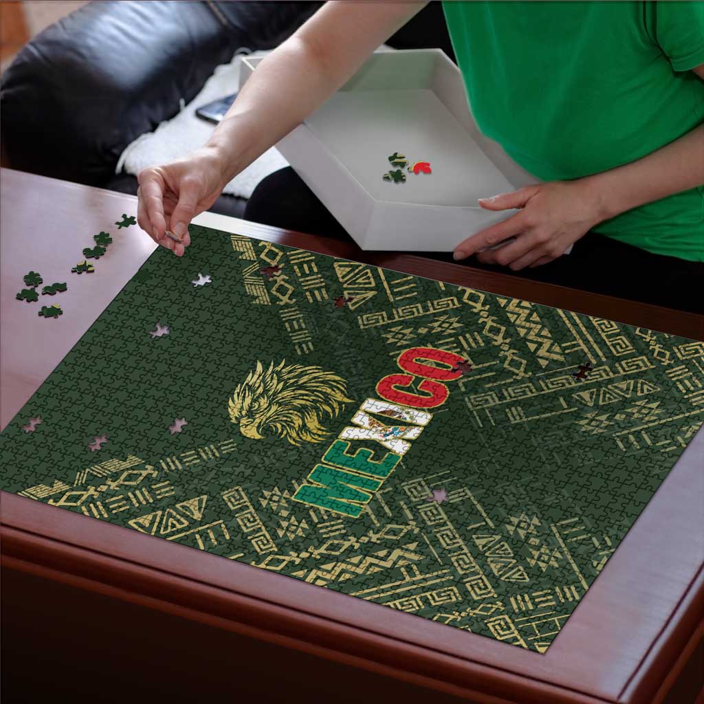 Mexico Football Puzzle Aztec Pattern Eagle - Wonder Print Shop